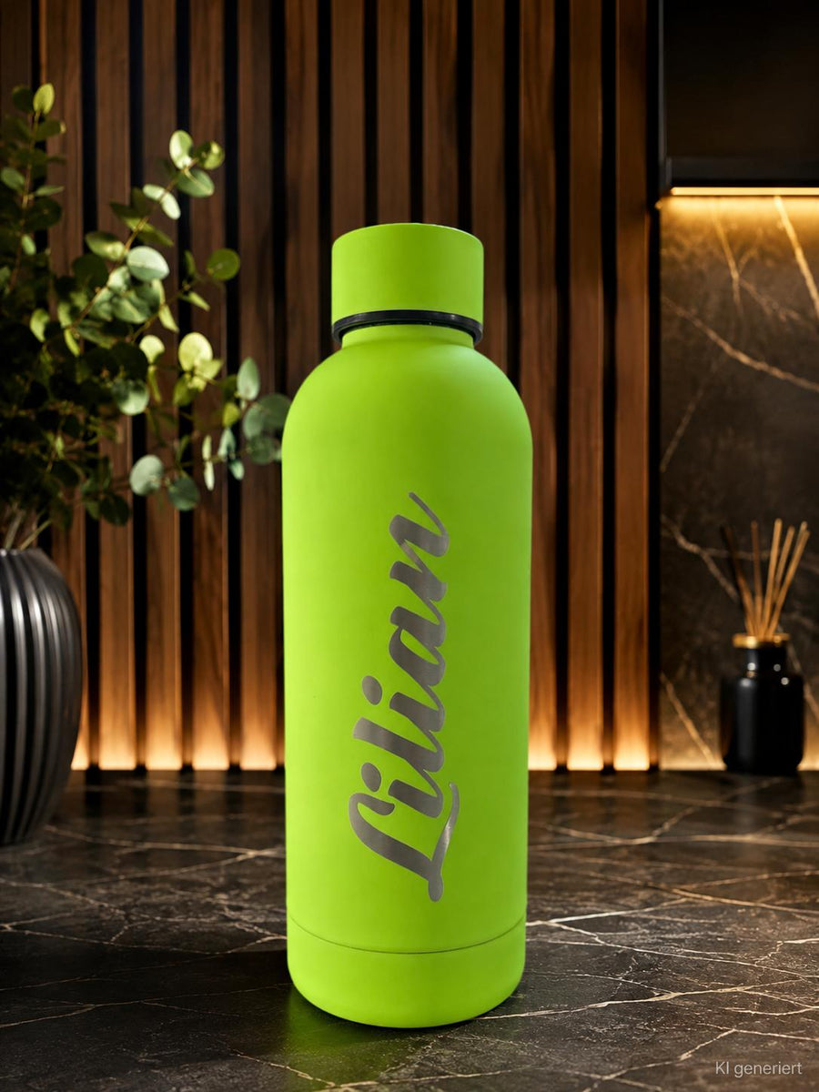 Personalisierte Edelstahl Isolierflaschen - 0,5l, - Verschiedene Farben - Graviert