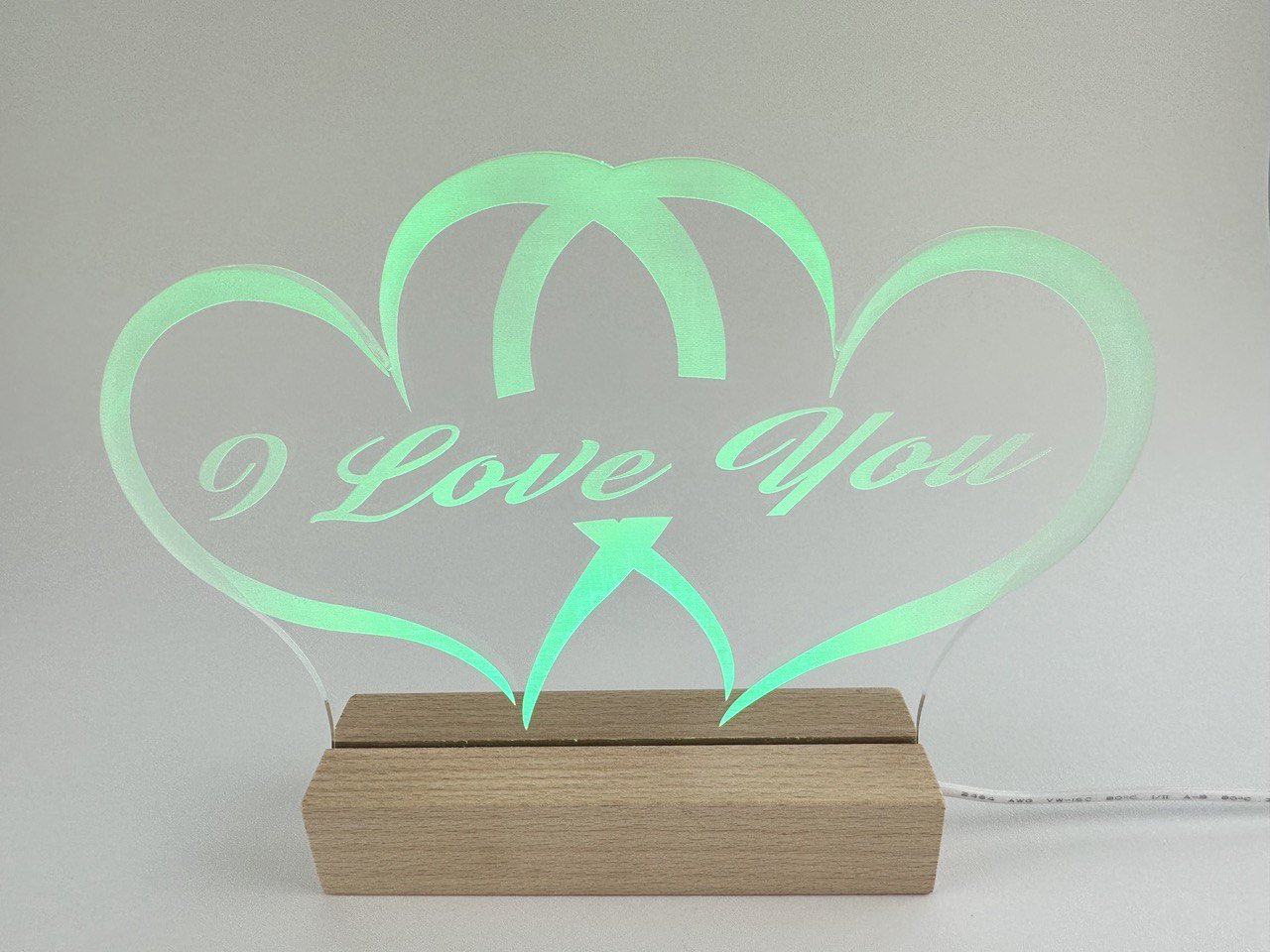 Personalisierte LED-Lichtlampe mit Zwei-Herzen-Design - Das perfekte Geschenk für Liebe und Verbindung - Heffner World - Heffner World