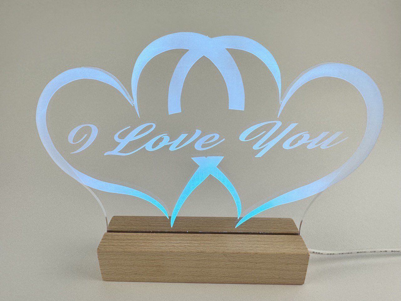 Personalisierte LED-Lichtlampe mit Zwei-Herzen-Design - Das perfekte Geschenk für Liebe und Verbindung - Heffner World - Heffner World