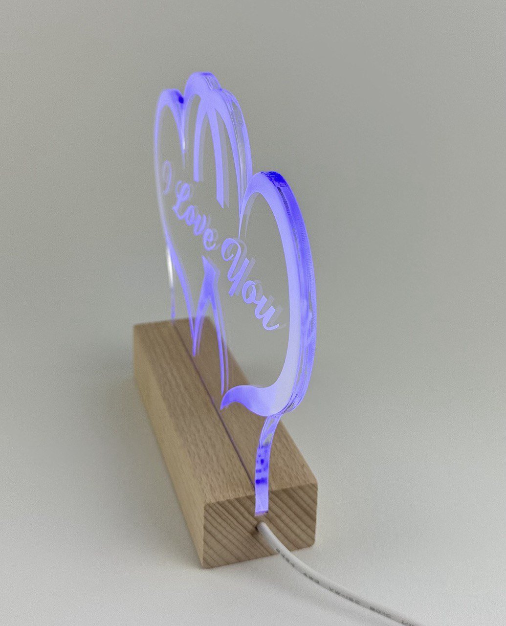 Personalisierte LED-Lichtlampe mit Zwei-Herzen-Design - Das perfekte Geschenk für Liebe und Verbindung - Heffner World - Heffner World