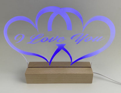 Personalisierte LED-Lichtlampe mit Zwei-Herzen-Design - Das perfekte Geschenk für Liebe und Verbindung - Heffner World - Heffner World